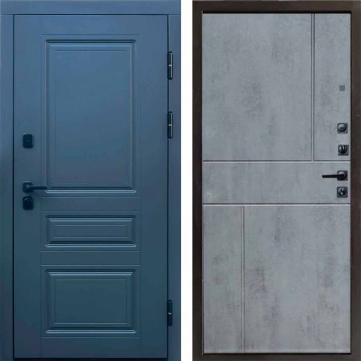 Входная дверь Termo-door Орегон Графит - Горизонт Бетон темный