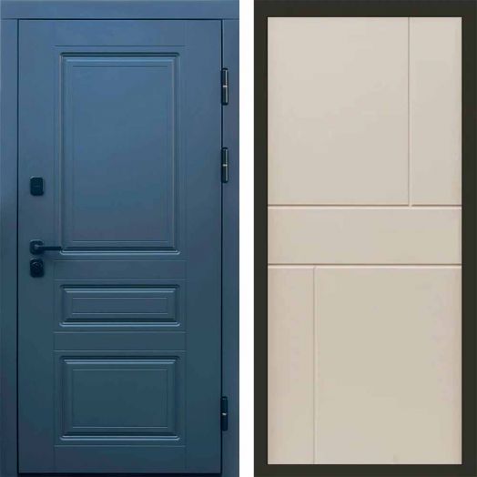 Входная дверь Termo-door Орегон Графит - Горизонт Слоновая кость