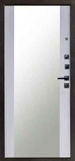 Входная дверь Termo-door Орегон Графит - Зеркало Белый софт