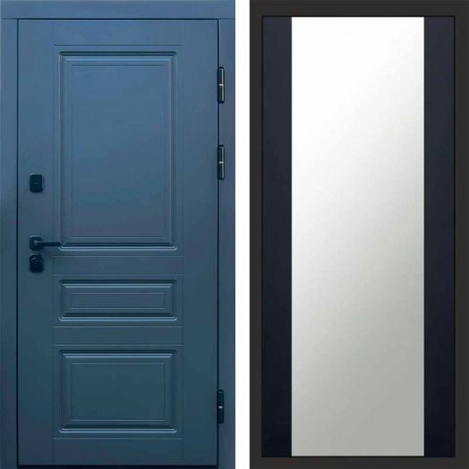 Входная дверь Termo-door Орегон Графит - Зеркало Черный кварц+тонировка