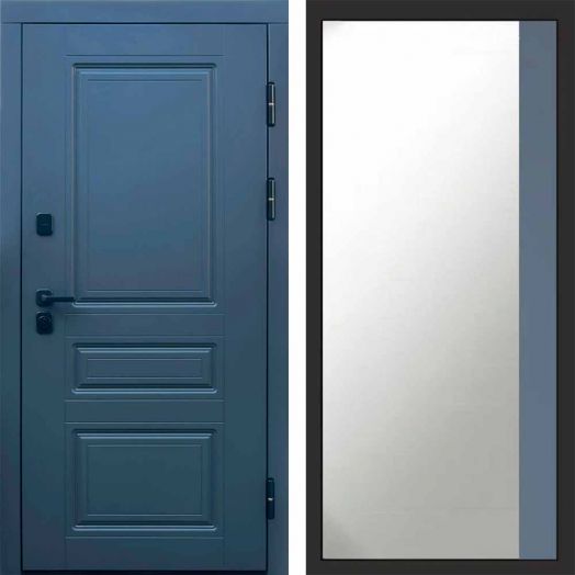 Входная дверь Termo-door Орегон Графит - Широкое Зеркало Фацет Грей софт