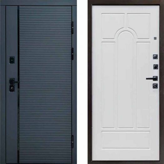 Входная дверь Termo-door Графит line - Арка Белое дерево