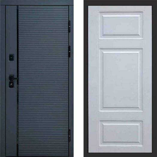 Входная дверь Termo-door Графит line - Лион Белый софт