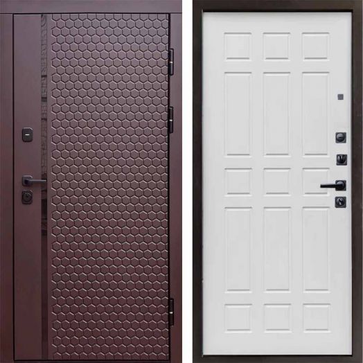 Входная дверь Termo-door Simple Шоколад - Спарта Белое дерево