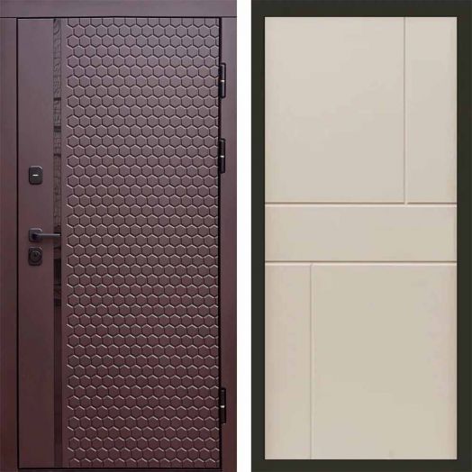 Входная дверь Termo-door Simple Шоколад - Горизонт Слоновая кость