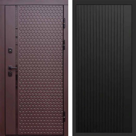 Входная дверь Termo-door Simple Шоколад - FLAT Черный кварц