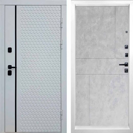 Входная дверь Termo-door Simple White - Горизонт Бетон светлый