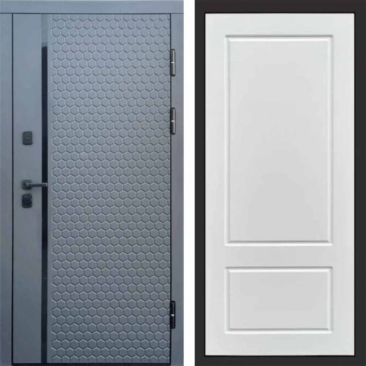 Входная дверь Termo-door Simple Графит - Марсель Белый софт