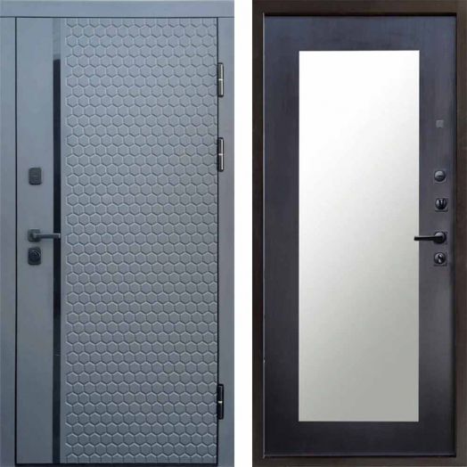 Входная дверь Termo-door Simple Графит - Зеркало триумф Венге