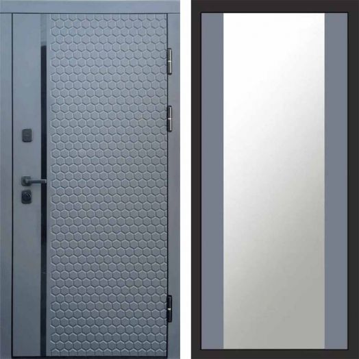 Входная дверь Termo-door Simple Графит - Зеркало Грей софт