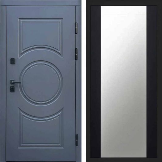 Входная дверь Termo-door Сфера - Зеркало Черный кварц+тонировка