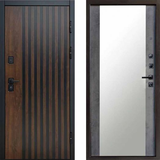 Входная дверь Termo-door Кантри - Зеркало Бетон темный