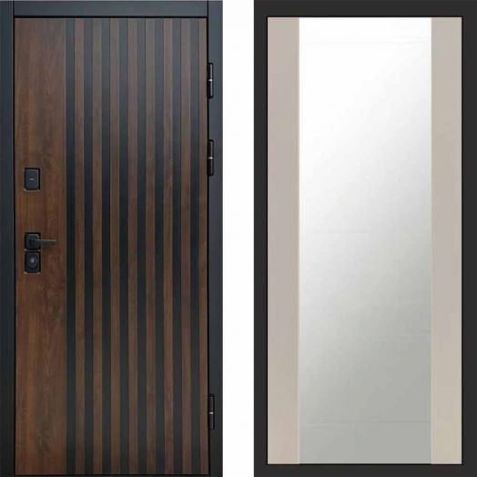 Входная дверь Termo-door Кантри - Зеркало Слоновая кость