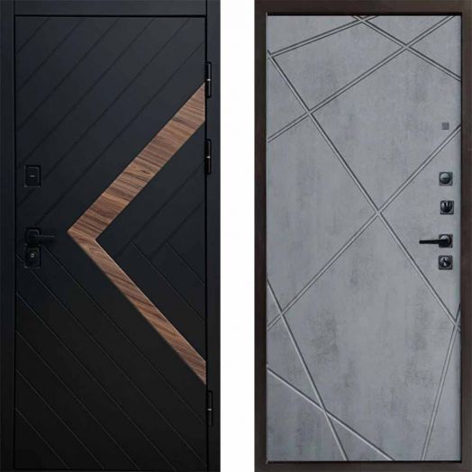 Входная дверь Termo-door Плэй - Лучи Бетон темный