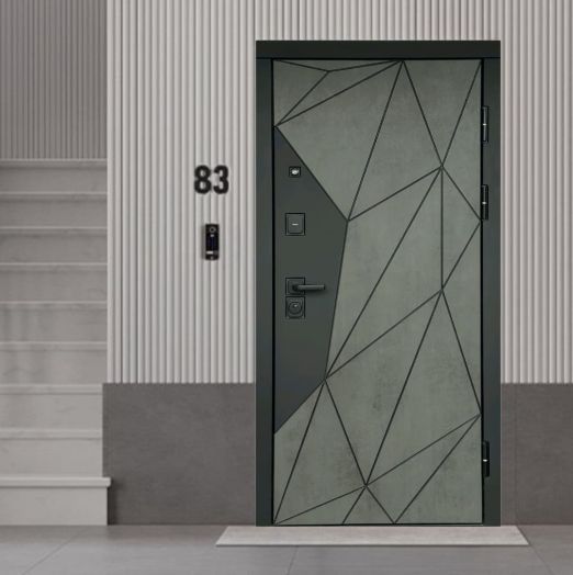 Входная дверь Termo-door Геометрия Бетон - Лион Лиственница