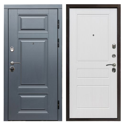 Входная дверь Termo-door Премиум Грей - Классика Белое дерево