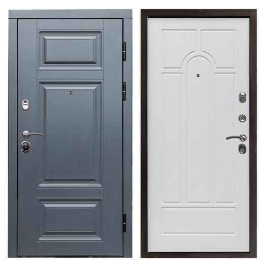 Входная дверь Termo-door Премиум Грей - Арка Белое дерево