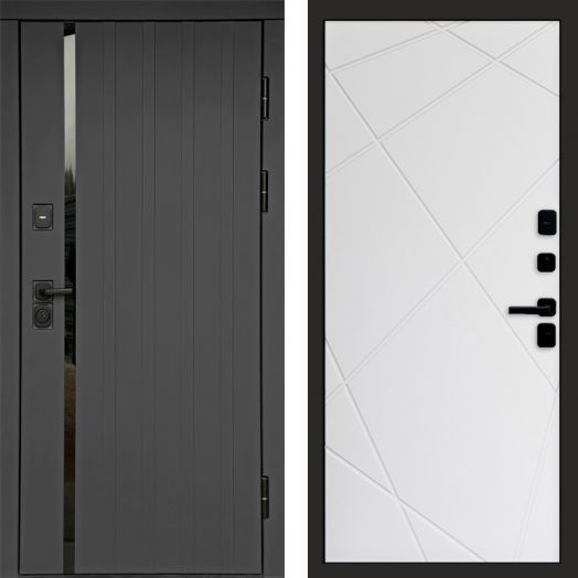 Входная дверь Termo-door Роял Графит - Лучи Белый