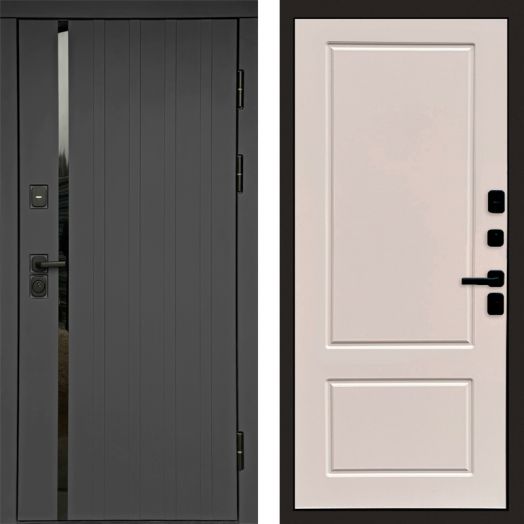 Входная дверь Termo-door Роял Графит - Марсель Слоновая кость
