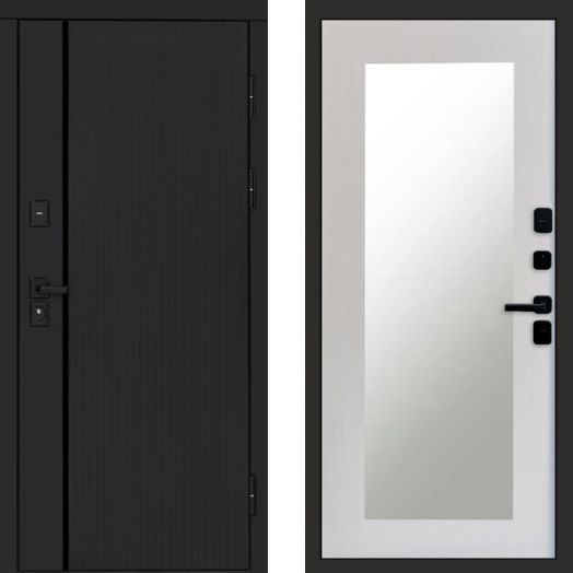 Входная дверь Termo-door Урбан Black - Зеркало триумф Лиственница