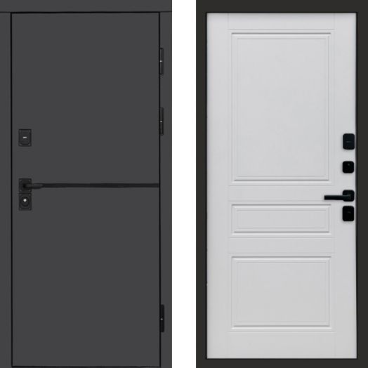 Входная дверь Termo-door Тренд Графит - Классик Белый софт