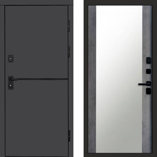 Входная дверь Termo-door Тренд Графит - Зеркало Бетон темный