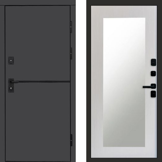 Входная дверь Termo-door Тренд Графит - Зеркало триумф Лиственница