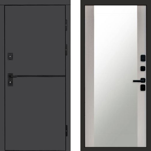 Входная дверь Termo-door Тренд Графит - Зеркало Лиственница