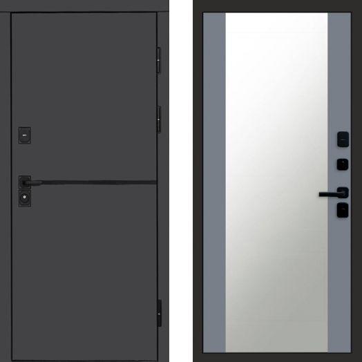 Входная дверь Termo-door Тренд Графит - Зеркало Грей софт
