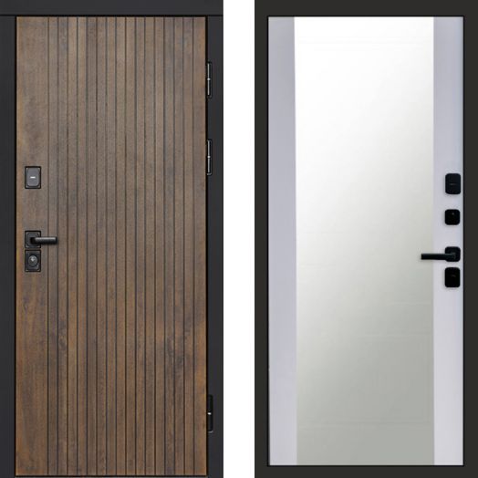 Входная дверь Termo-door Твист Ультра - Зеркало Белый софт