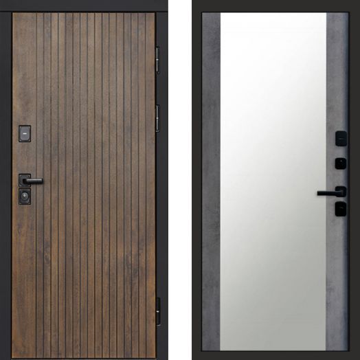 Входная дверь Termo-door Твист Ультра - Зеркало Бетон темный