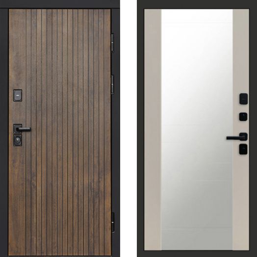 Входная дверь Termo-door Твист Ультра - Зеркало Слоновая кость