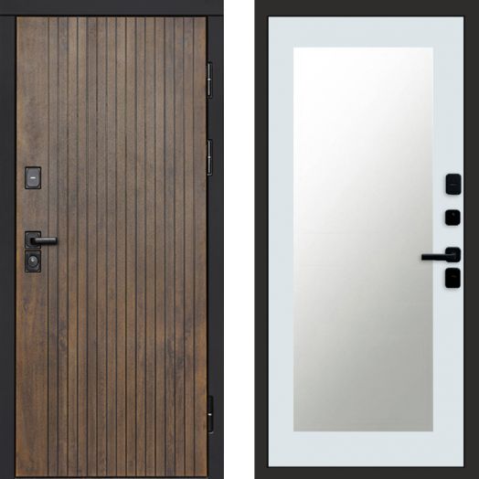 Входная дверь Termo-door Твист Ультра - Зеркало триумф Белый софт