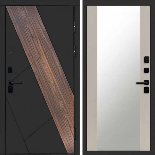 Входная дверь Termo-door Нова - Зеркало Слоновая кость