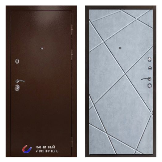 Входная дверь Termo-door Техно Медь - Лучи Бетон светлый