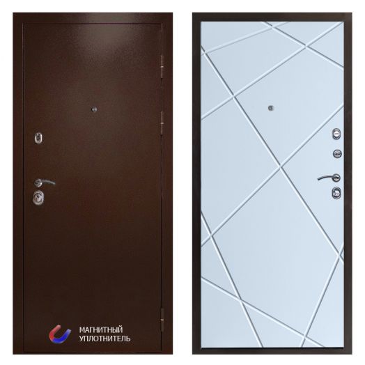 Входная дверь Termo-door Техно Медь - Лучи Белый