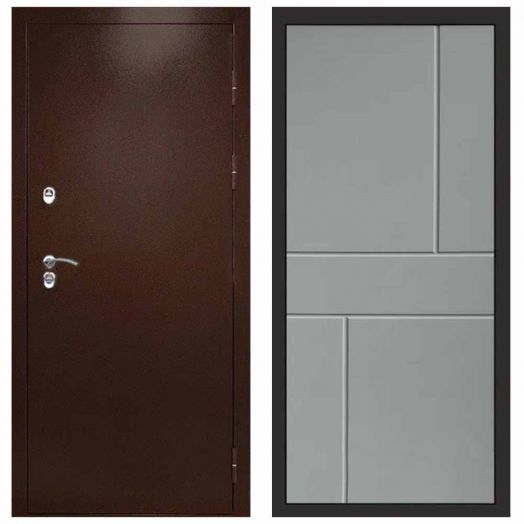 Входная дверь Termo-door Техно Медь - Горизонт Грей софт