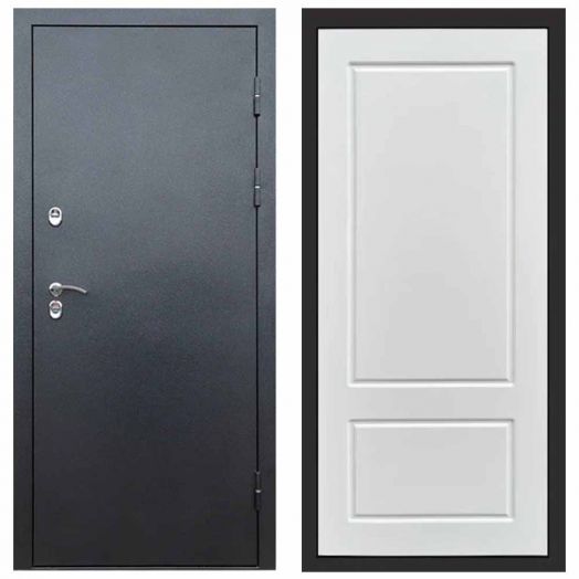 Входная дверь Termo-door Техно Графит - Марсель Белый софт