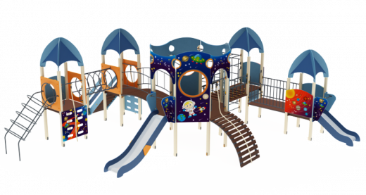 Детский игровой комплекс Космопорт Горка 1200, 750 9080х8350х3680