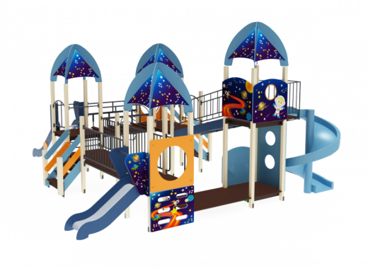 Детский игровой комплекс Космопорт Горки 750, 1200, 2000 7720х6750х4680