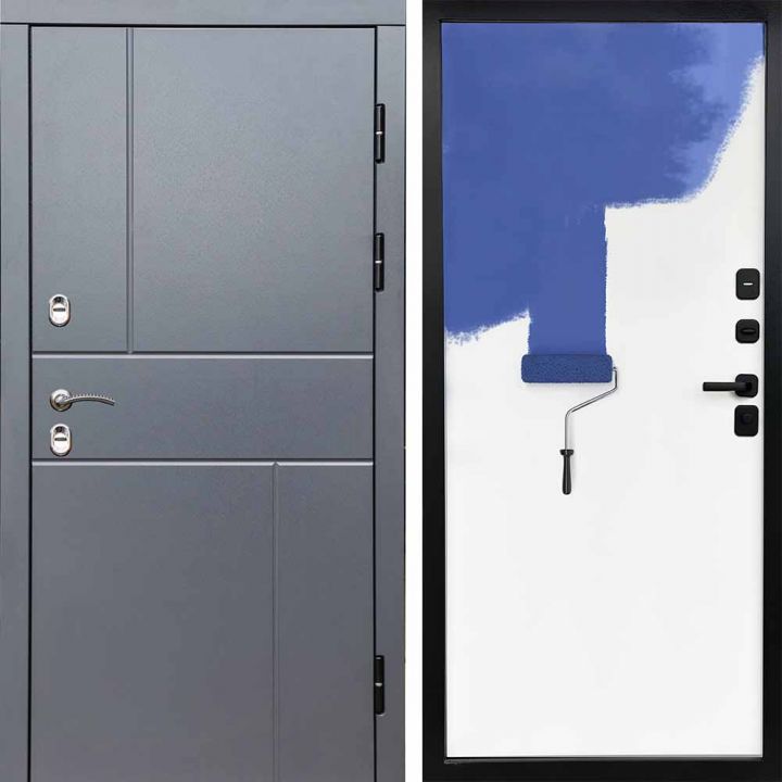 Входная дверь Termo-door Вертикаль Грей - Грунт под покраску