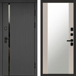 Входная дверь Termo-door Роял Графит - Зеркало Слоновая кость