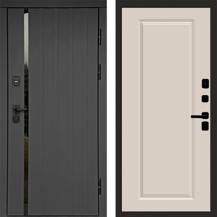 Входная дверь Termo-door Роял Графит - Гранд Слоновая кость