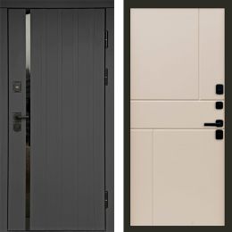 Входная дверь Termo-door Роял Графит - Горизонт Слоновая кость