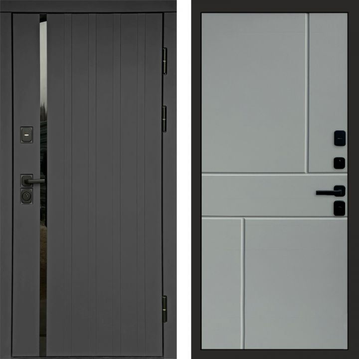 Входная дверь Termo-door Роял Графит - Горизонт Грей софт