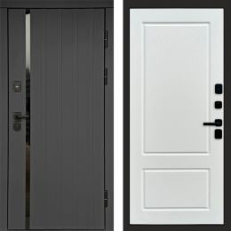Входная дверь Termo-door Роял Графит - Марсель Белый софт