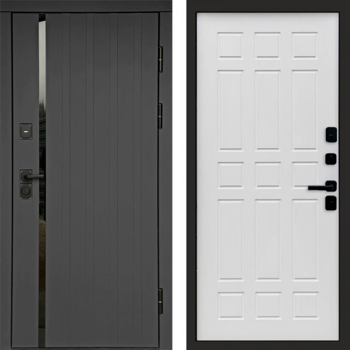 Входная дверь Termo-door Роял Графит - Спарта Белое дерево