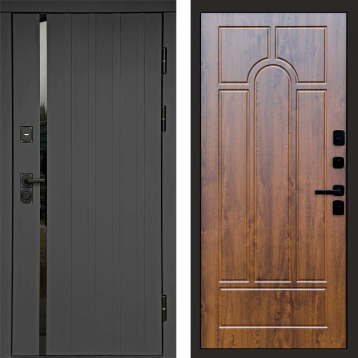 Входная дверь Termo-door Роял Графит - Арка Дуб
