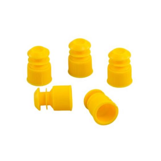 Пробки для пробирок диаметром 13 мм, пэт, желтые, 1000 шт/упак