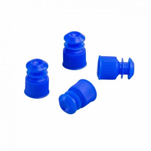 Пробки для пробирок диаметром 16 мм, пэт, голубые, 500 шт/упак